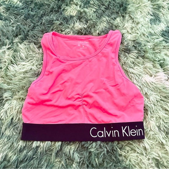 $5 SALE Calvin Klein Pink Coral Sports Top - Picture 1 of 3